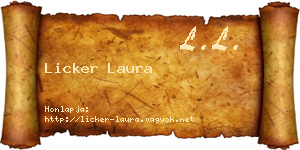 Licker Laura névjegykártya